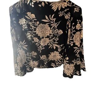 Amuse Society Black and Cream Floral Blouse
